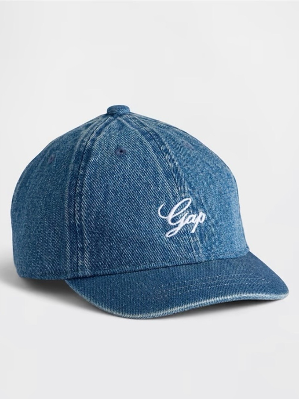 GAP Kids Denim Baseball Cap in Blue with White Logo